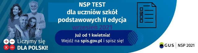 NSP 2021 - informacja o II edycji testu wiedzy o Narodowym Spisie Powszechnym 2021 dla uczniów szkół podstawowych  - Obrazek 1